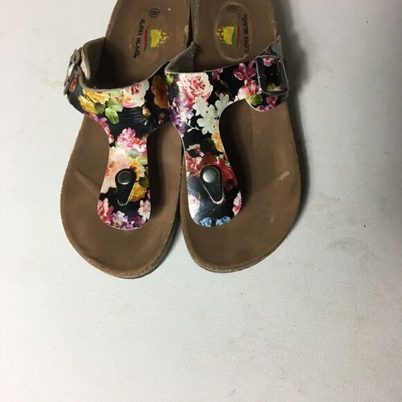 Aloha Island slip on flower prints sandals size 12 - Picture 3 of 9